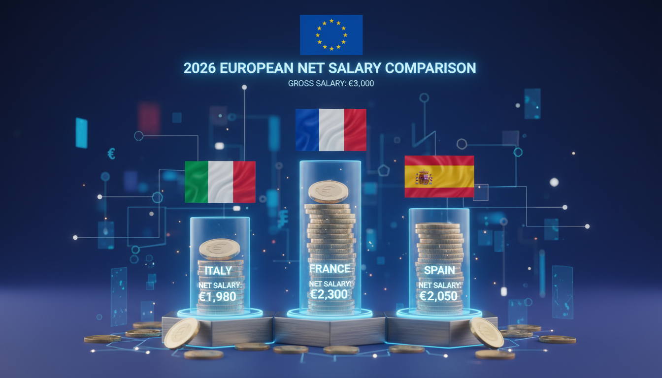 découvrez pourquoi les salaires nets à partir de 3.000 euros bruts sont plus élevés en espagne et en italie qu'en france grâce à nos infographies détaillées et analyses comparatives.